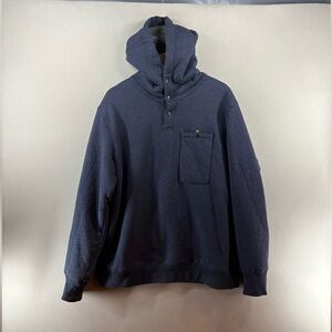Huckberry Relwen Superfleece Snap Hoodie Mens Large Sherpa Lined Blue